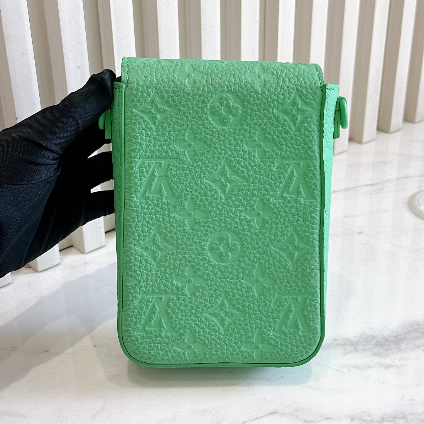 LV S-Lock Vertical Wearable Wallet in Green