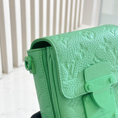 LV S-Lock Vertical Wearable Wallet in Green