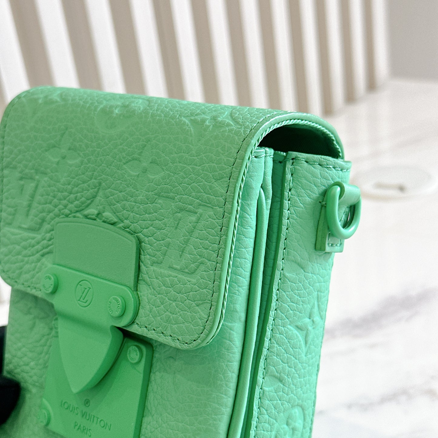 LV S-Lock Vertical Wearable Wallet in Green