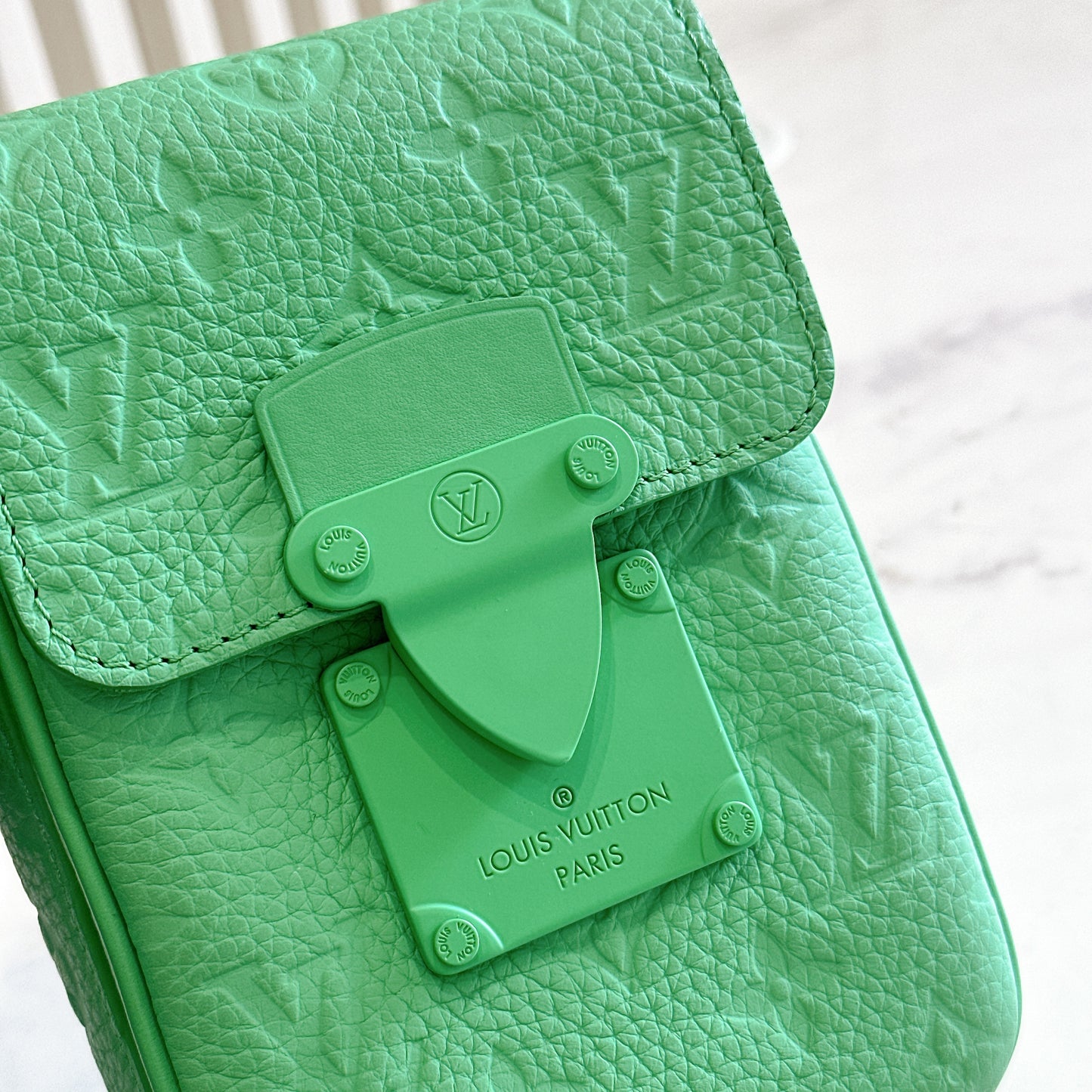 LV S-Lock Vertical Wearable Wallet in Green