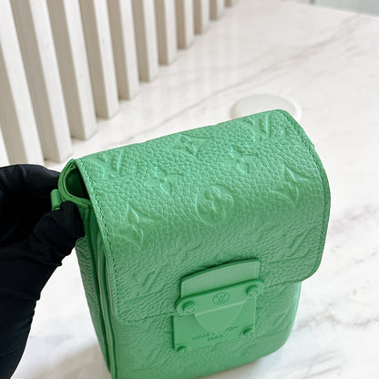 LV S-Lock Vertical Wearable Wallet in Green