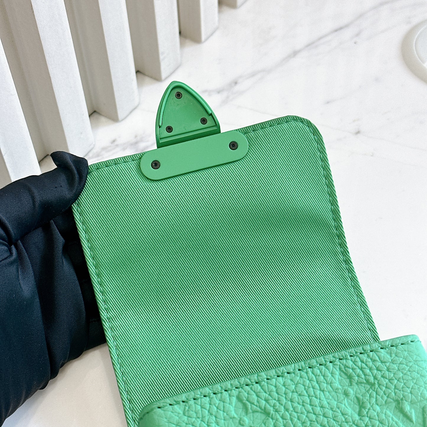 LV S-Lock Vertical Wearable Wallet in Green
