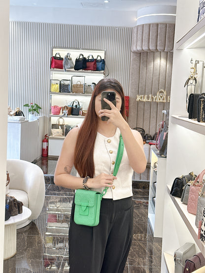 LV S-Lock Vertical Wearable Wallet in Green