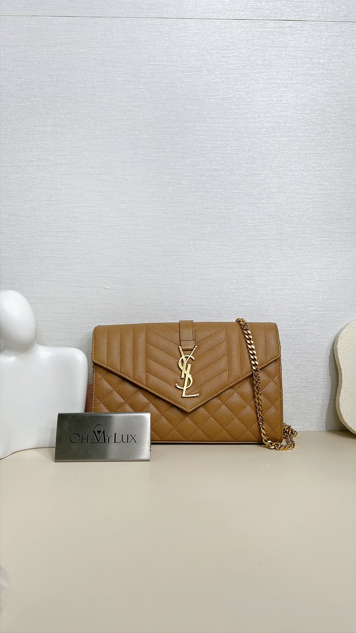 YSL Envelope Small Brown in GHW