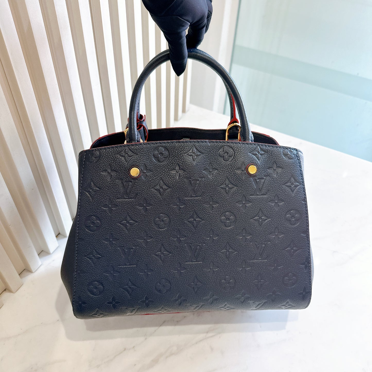 LV Montaigne MM in Marine Rouge