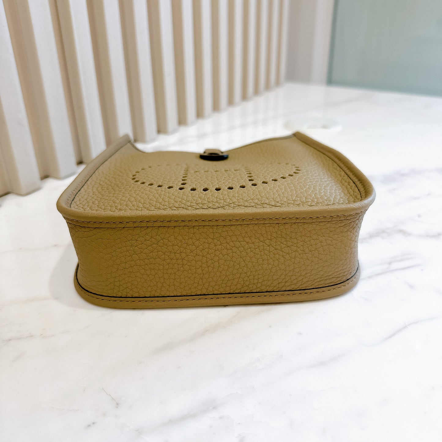 Hermes Mini Evelyne in Beige Marfa