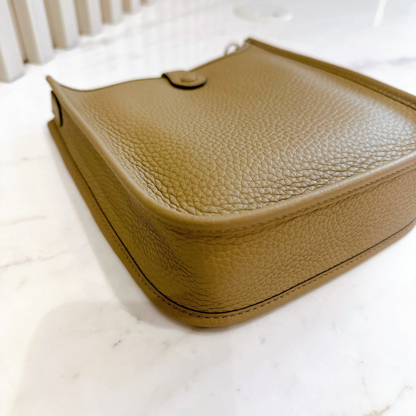 Hermes Mini Evelyne in Beige Marfa