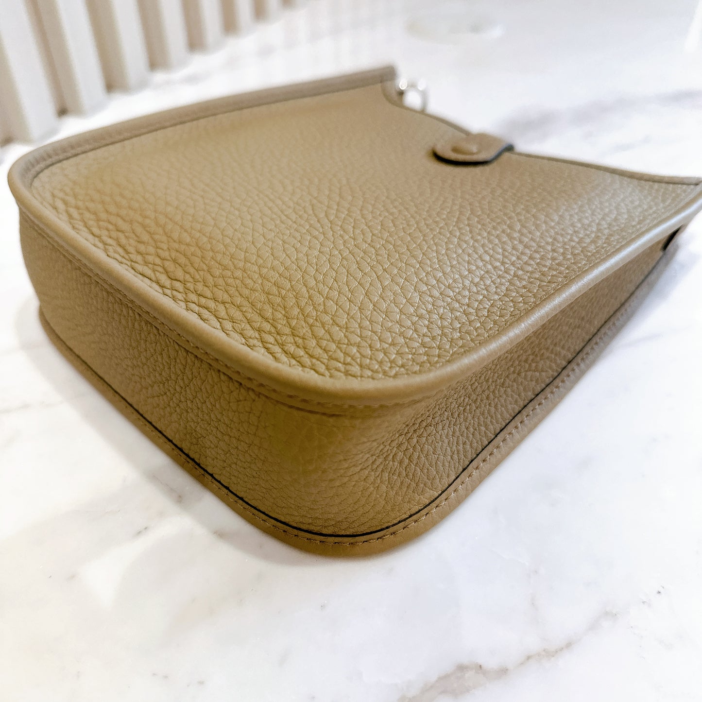 Hermes Mini Evelyne in Beige Marfa