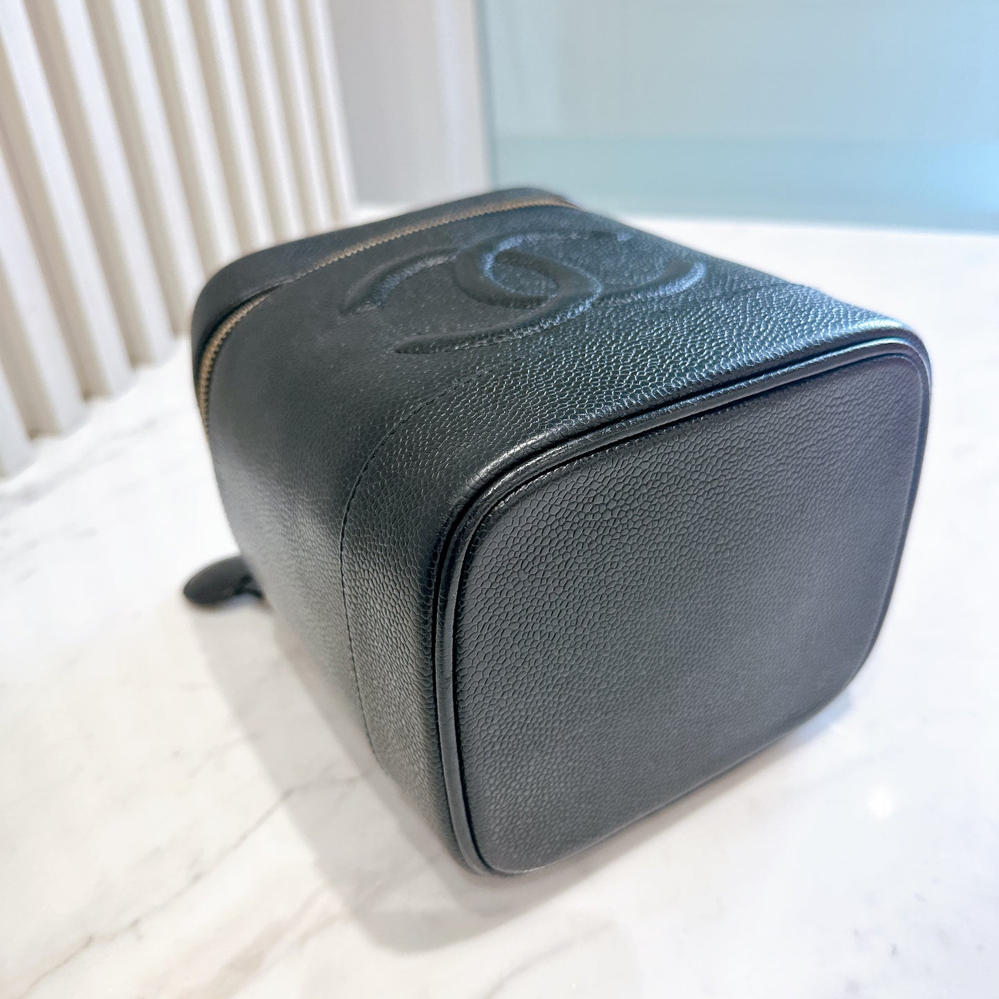 Chanel Vintage Vanity Case in Black Caviar