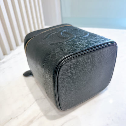 Chanel Vintage Vanity Case in Black Caviar