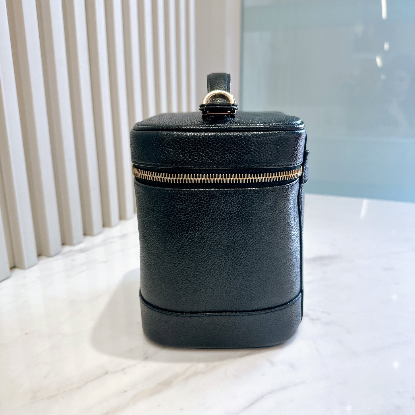 Chanel Vintage Vanity Case in Black Caviar