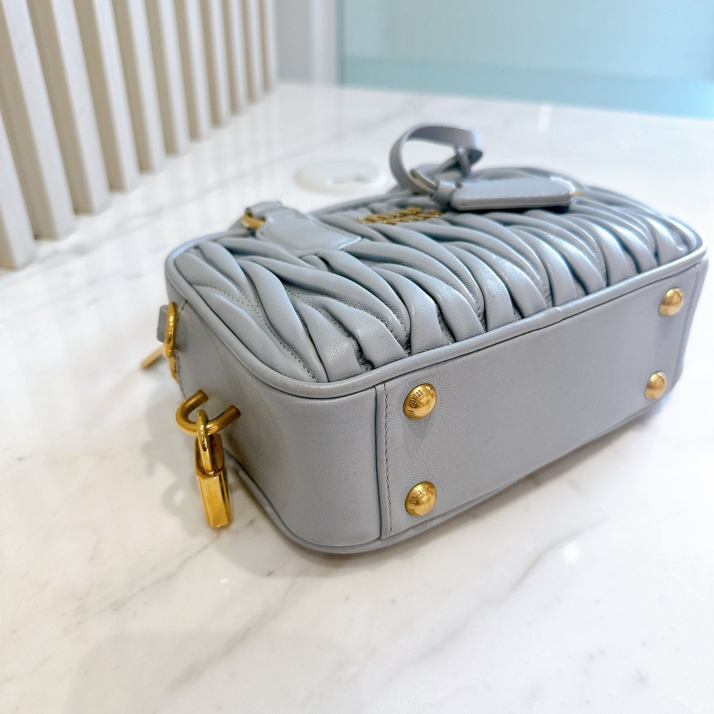 Miu Miu Baby Blue Matelasse Arcadir