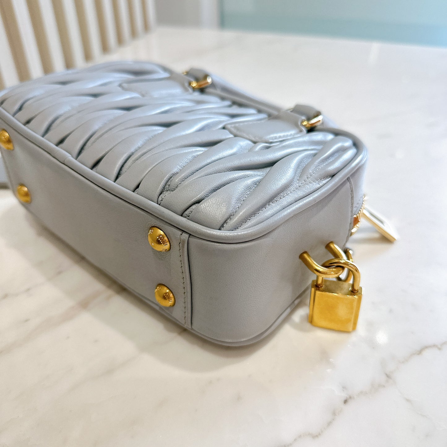 Miu Miu Baby Blue Matelasse Arcadir