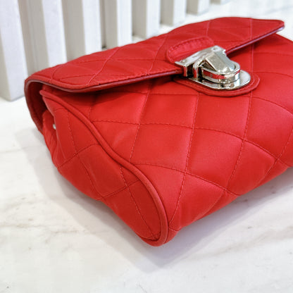 Prada Red Nylon Chain Crossbody Bag