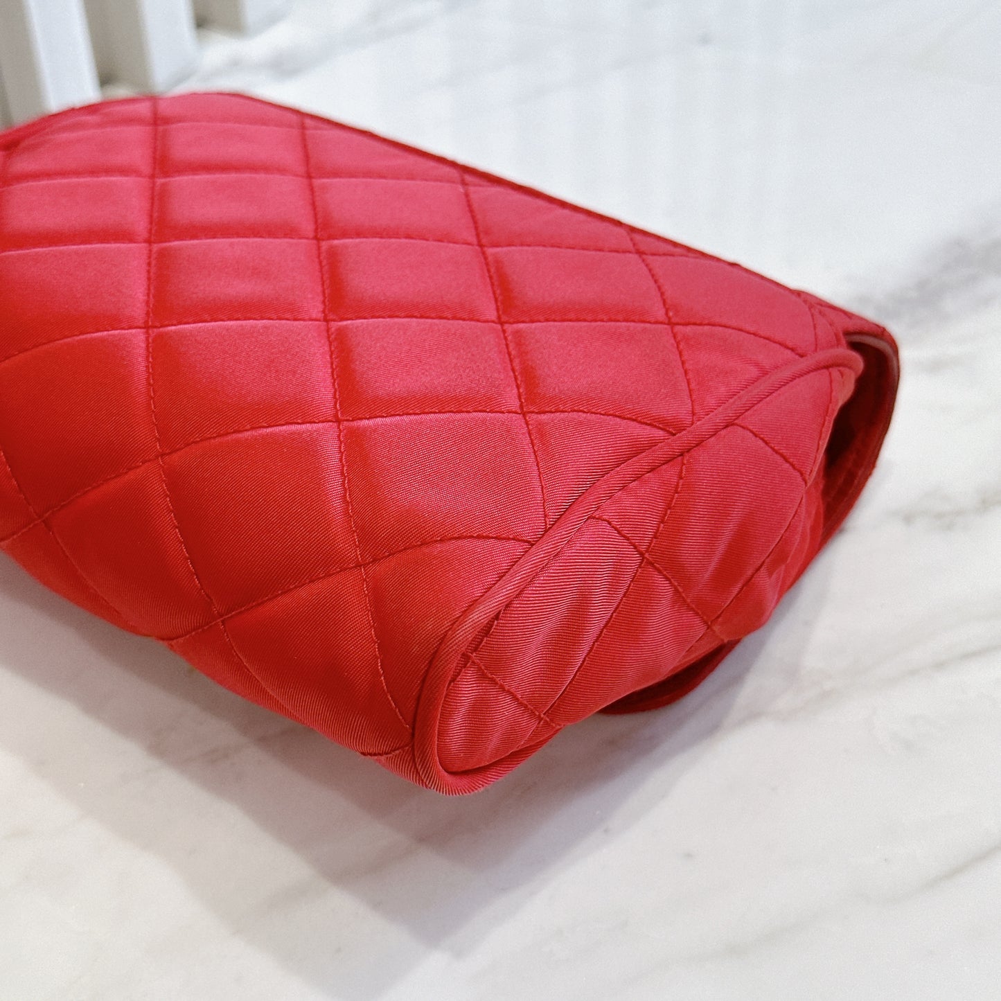 Prada Red Nylon Chain Crossbody Bag