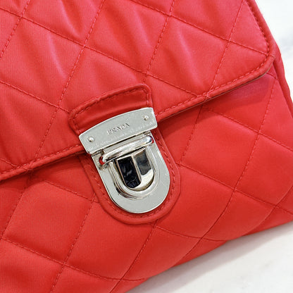 Prada Red Nylon Chain Crossbody Bag