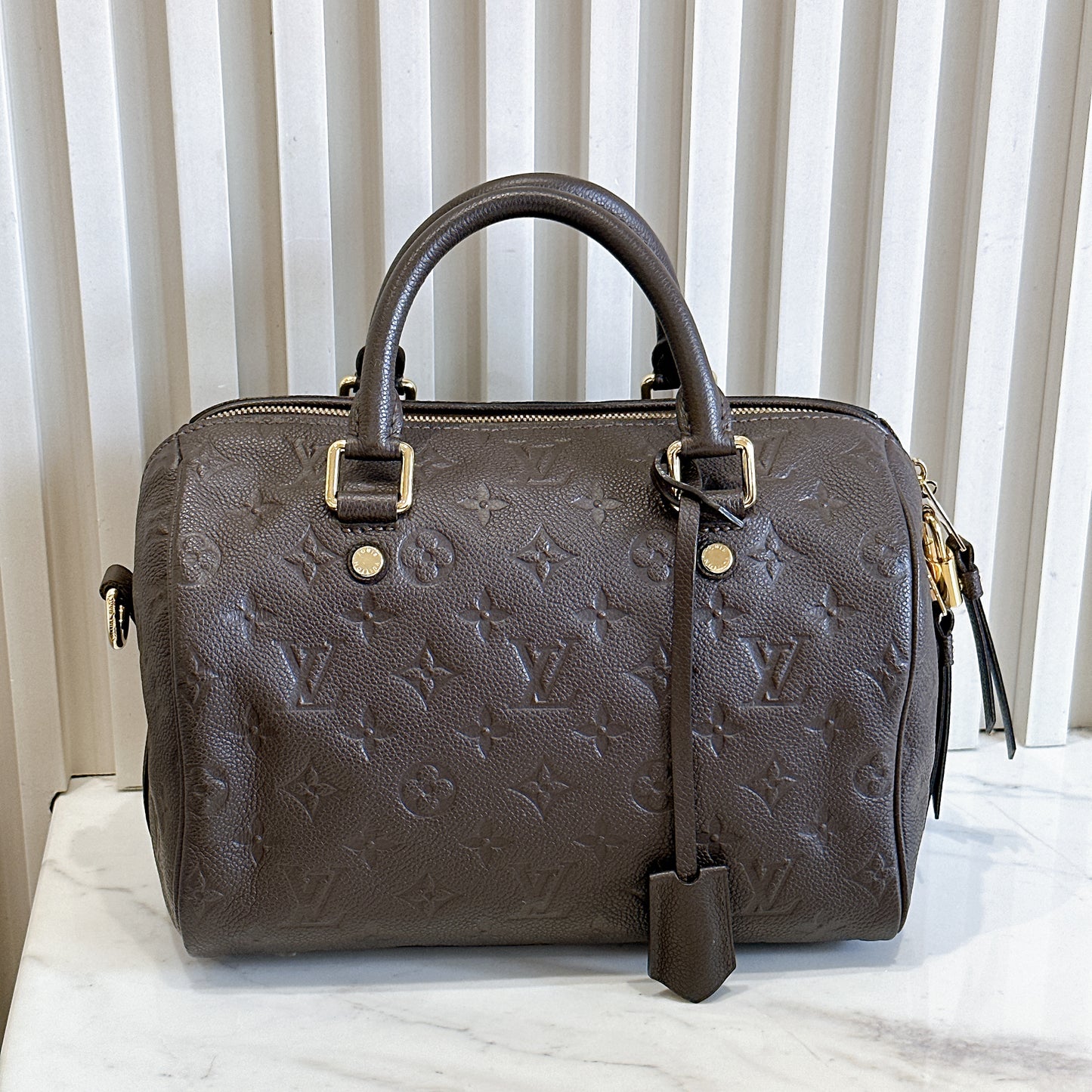 LV Speedy 25 Bandouliere in Brown Empreinte Leather