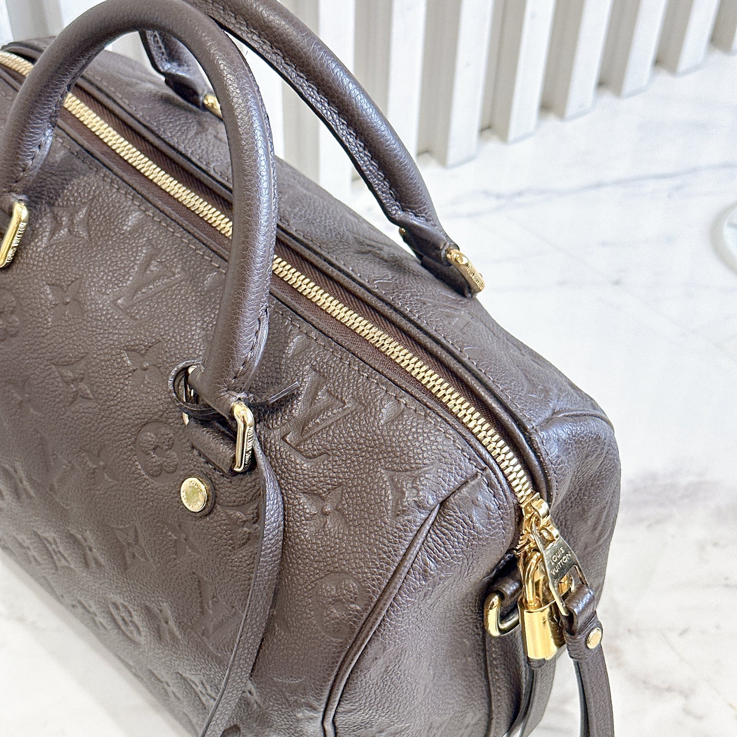 LV Speedy 25 Bandouliere in Brown Empreinte Leather