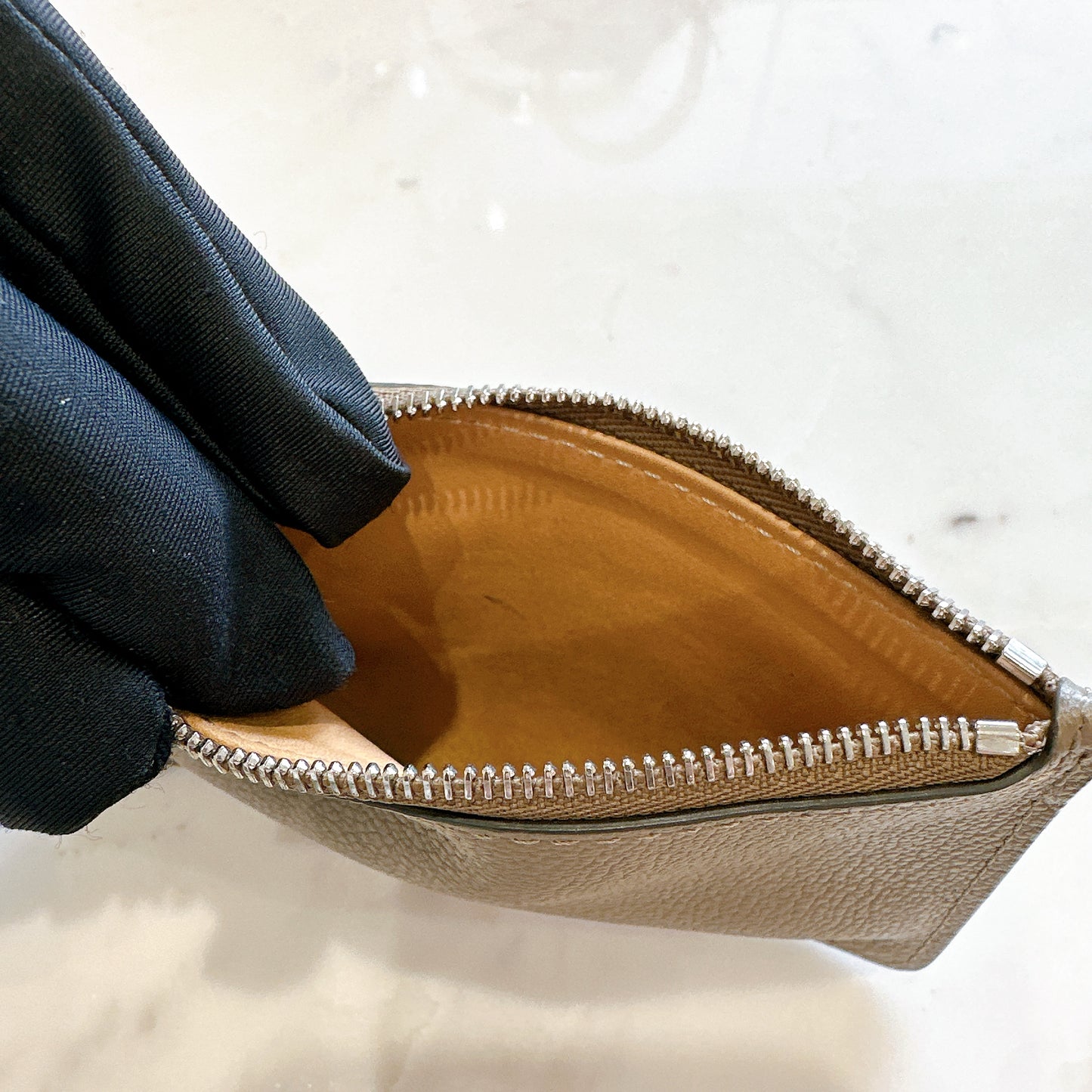 Delvaux Brillant Compact Wallet in Tourterelle