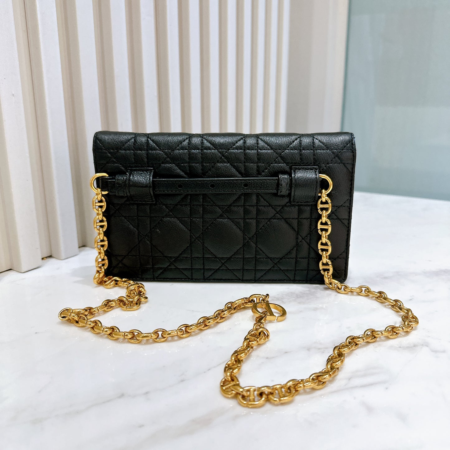 Dior Caro Belt Pouch with Chain