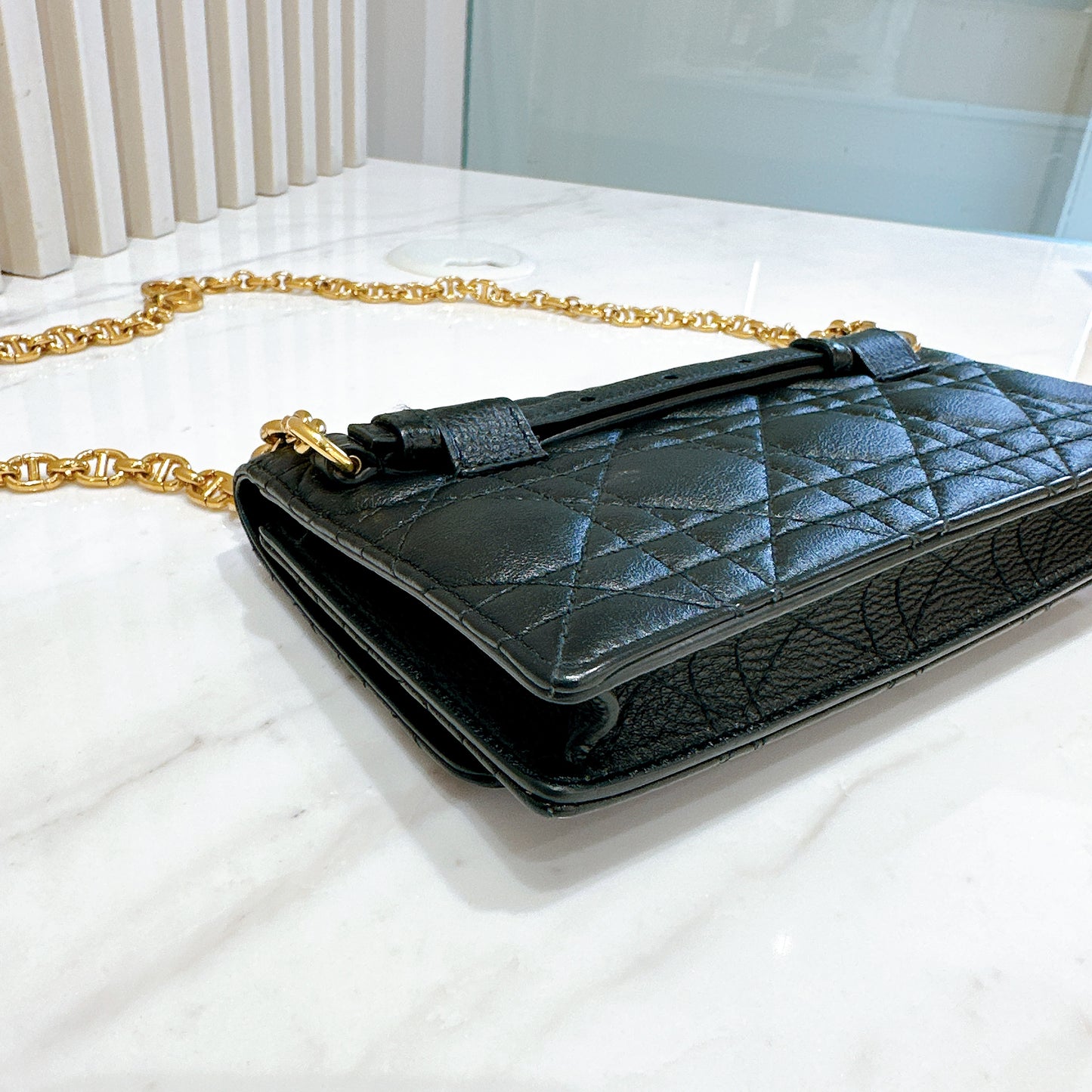 Dior Caro Belt Pouch with Chain