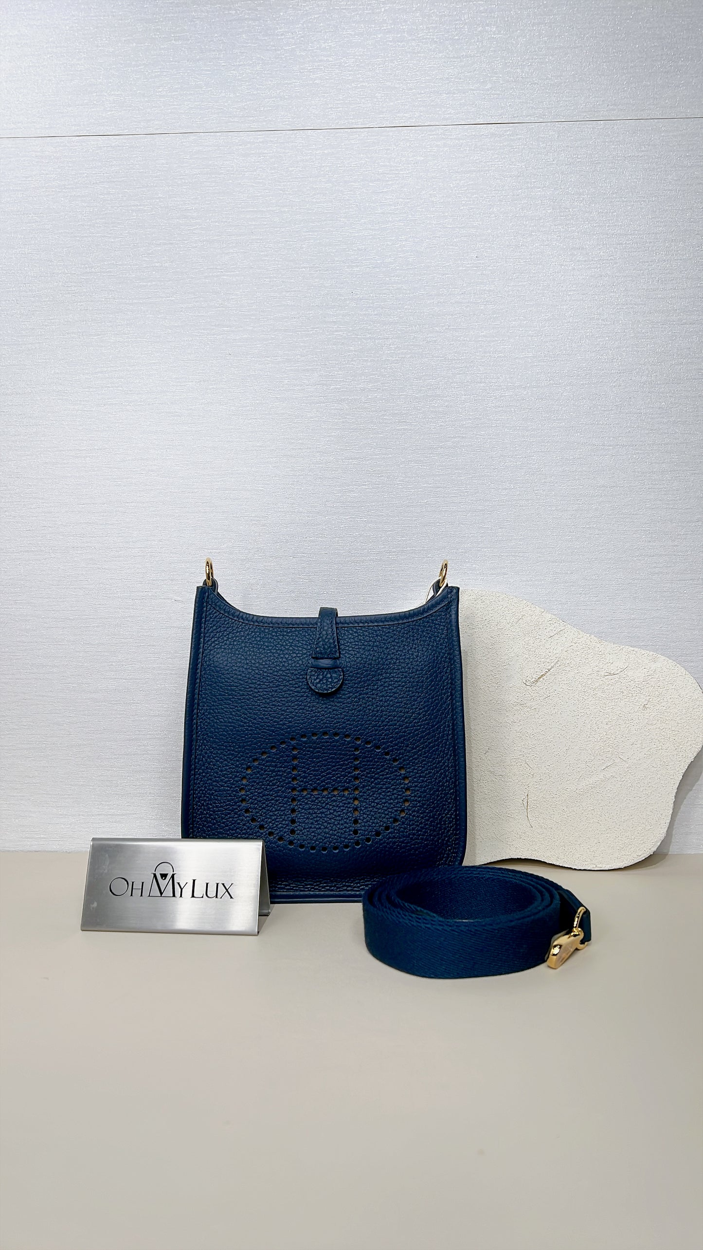 Hermes Evelyne Mini in Blue De Prusse