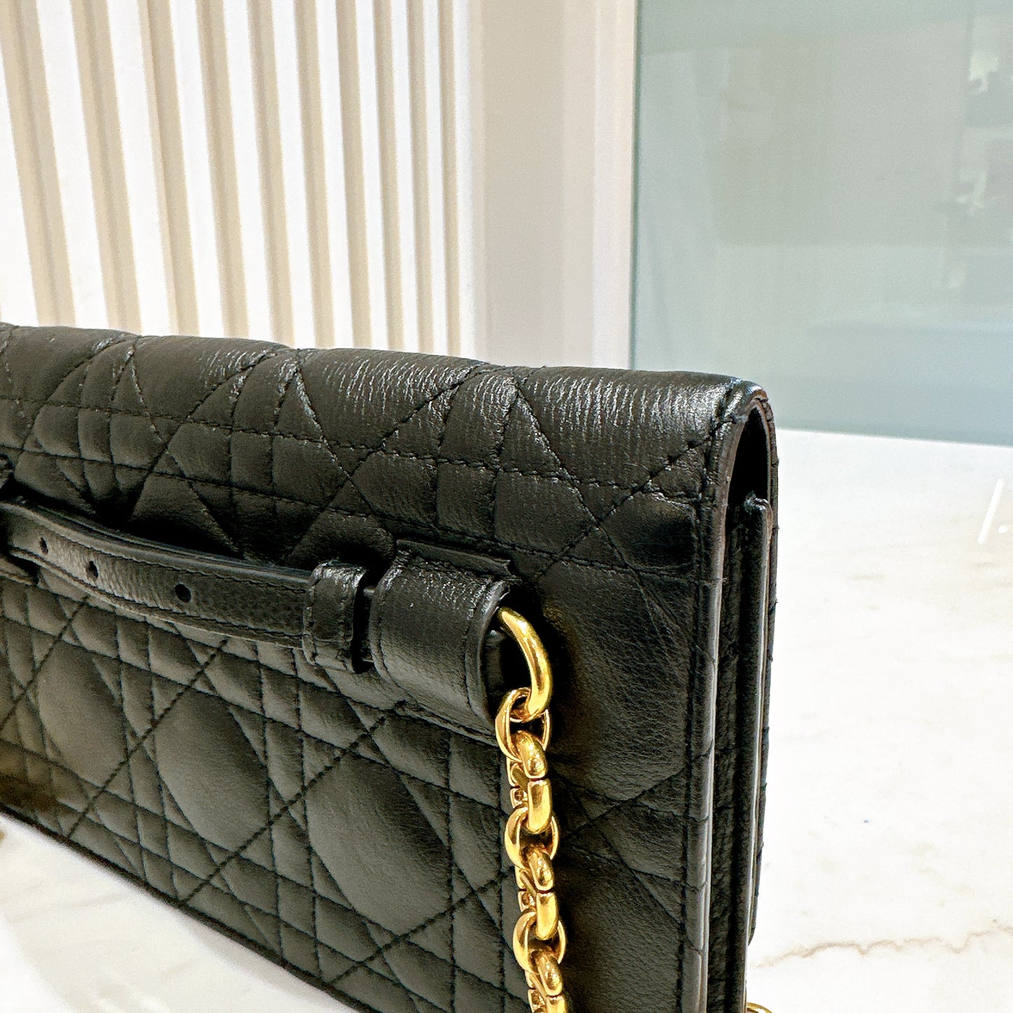 Dior Caro Belt Pouch with Chain