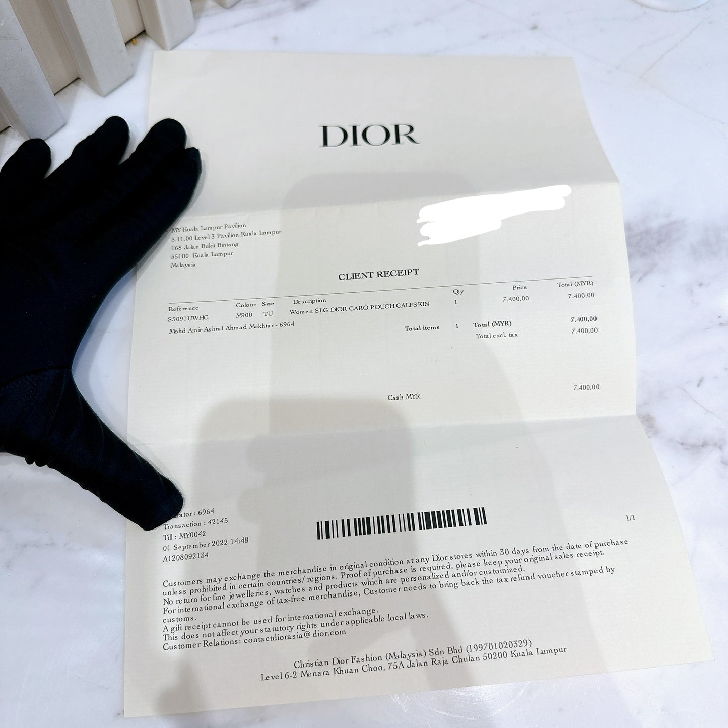 Dior Caro Belt Pouch with Chain