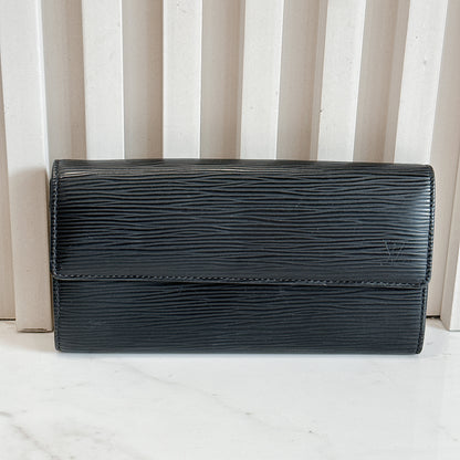LV Epi Porte Tresor International Wallet Black