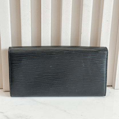 LV Epi Porte Tresor International Wallet Black