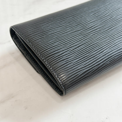 LV Epi Porte Tresor International Wallet Black
