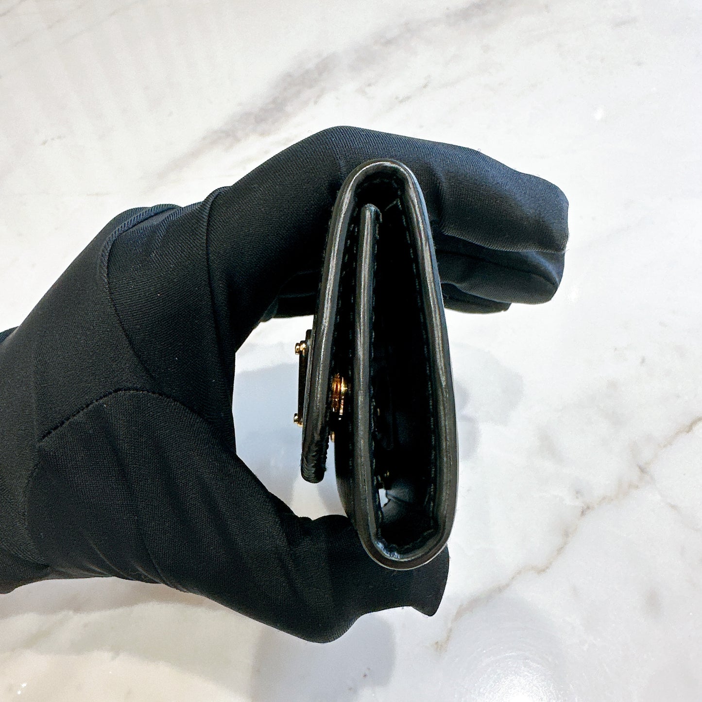 Prada Leather Key Case In Black