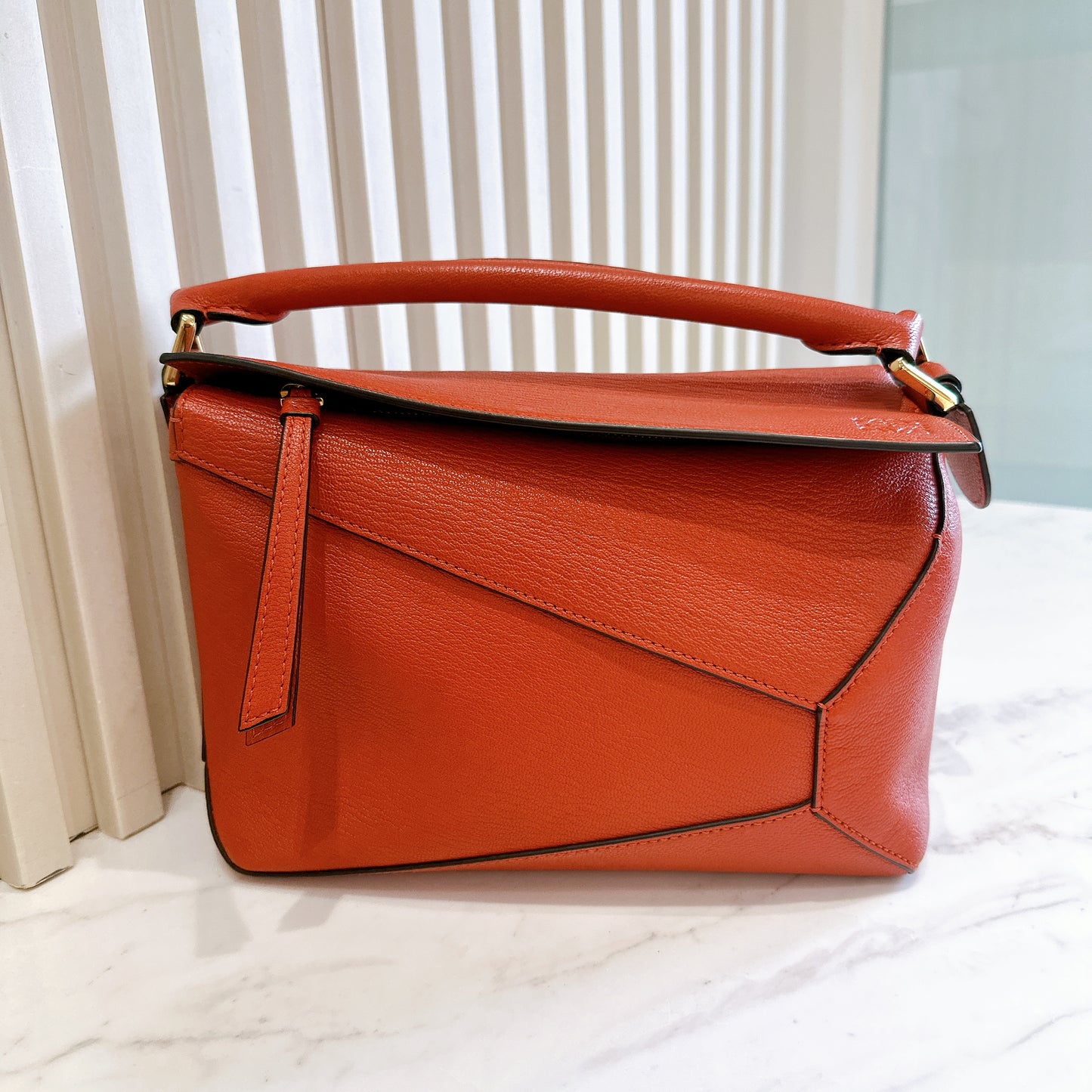Loewe Small Puzzle in Orange Red