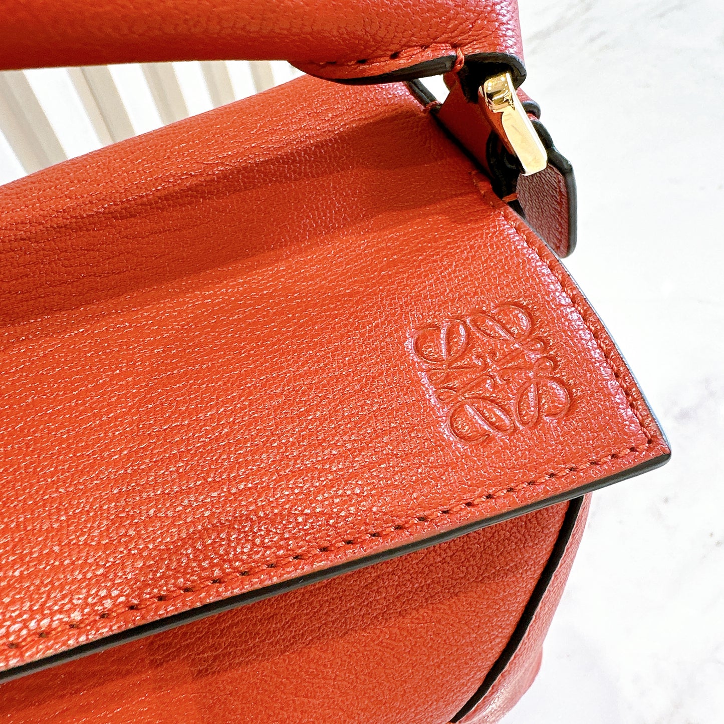 Loewe Small Puzzle in Orange Red