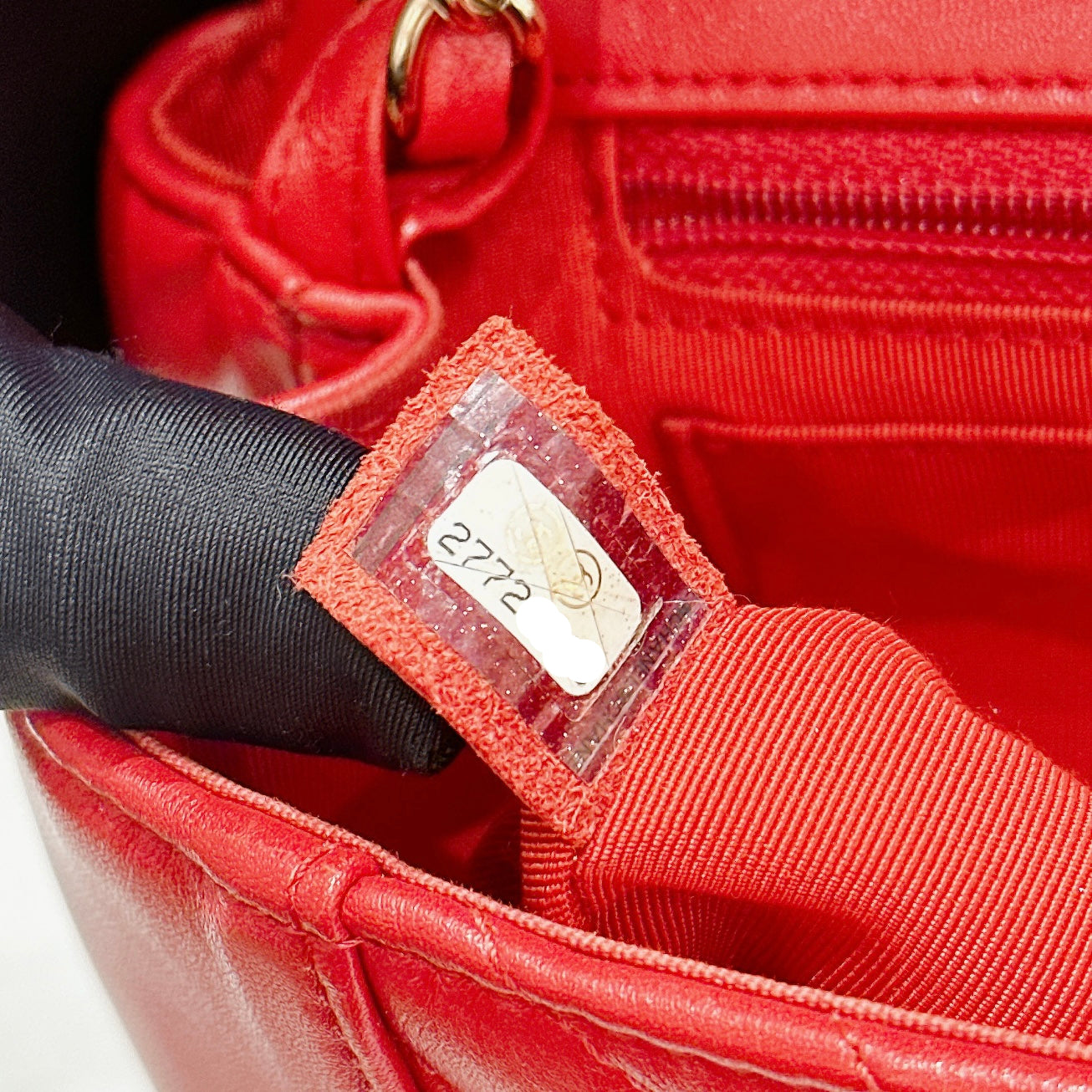 Chanel Red Chevron Leather Flap Handbag