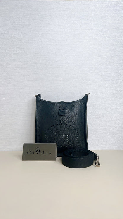 Hermes Mini Evelyne Epsom Noir PHW