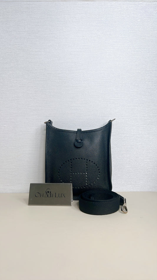 Hermes Mini Evelyne Epsom Noir PHW