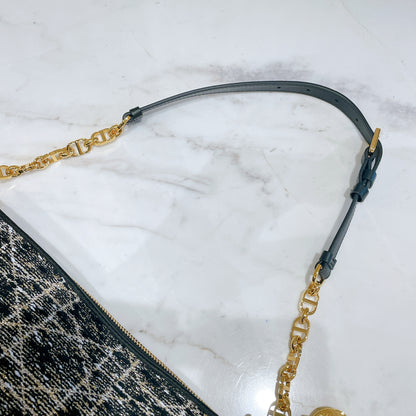 Dior Diorstar Hobo Bag In Black Tweed Cannage Motif