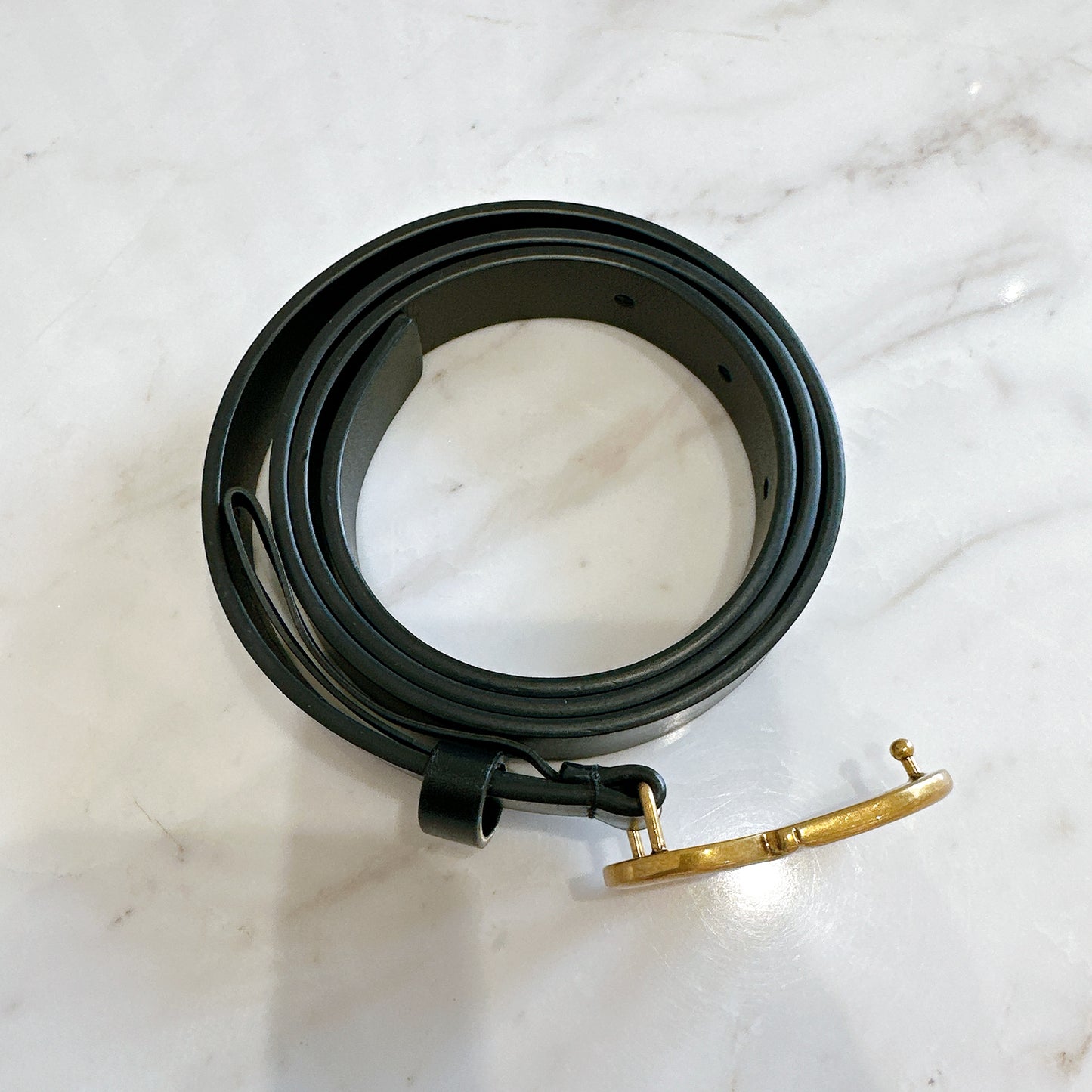 Dior Saddle Belt in Black Calfskin GHW