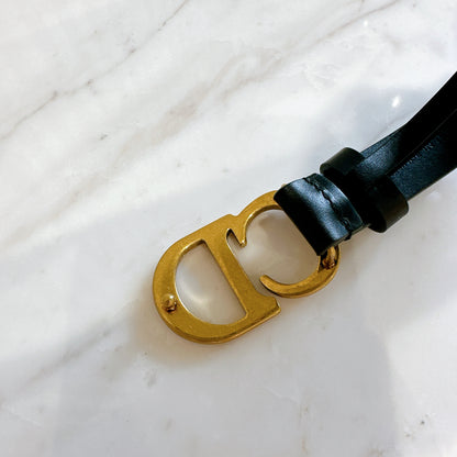 Dior Saddle Belt in Black Calfskin GHW