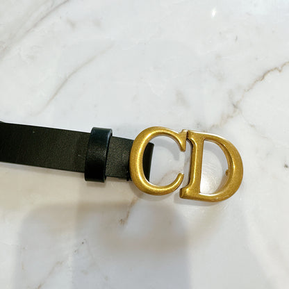 Dior Saddle Belt in Black Calfskin GHW
