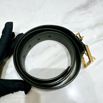 YSL Cassandre Slim Leather Belt in GHW