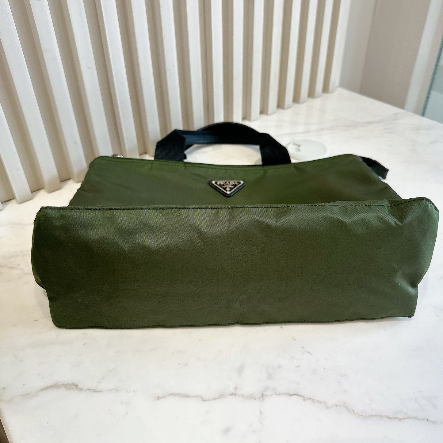 Prada Tessuto Nylon Tote Bag In Army Green