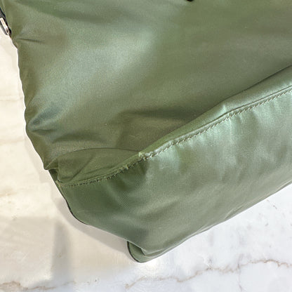 Prada Tessuto Nylon Tote Bag In Army Green