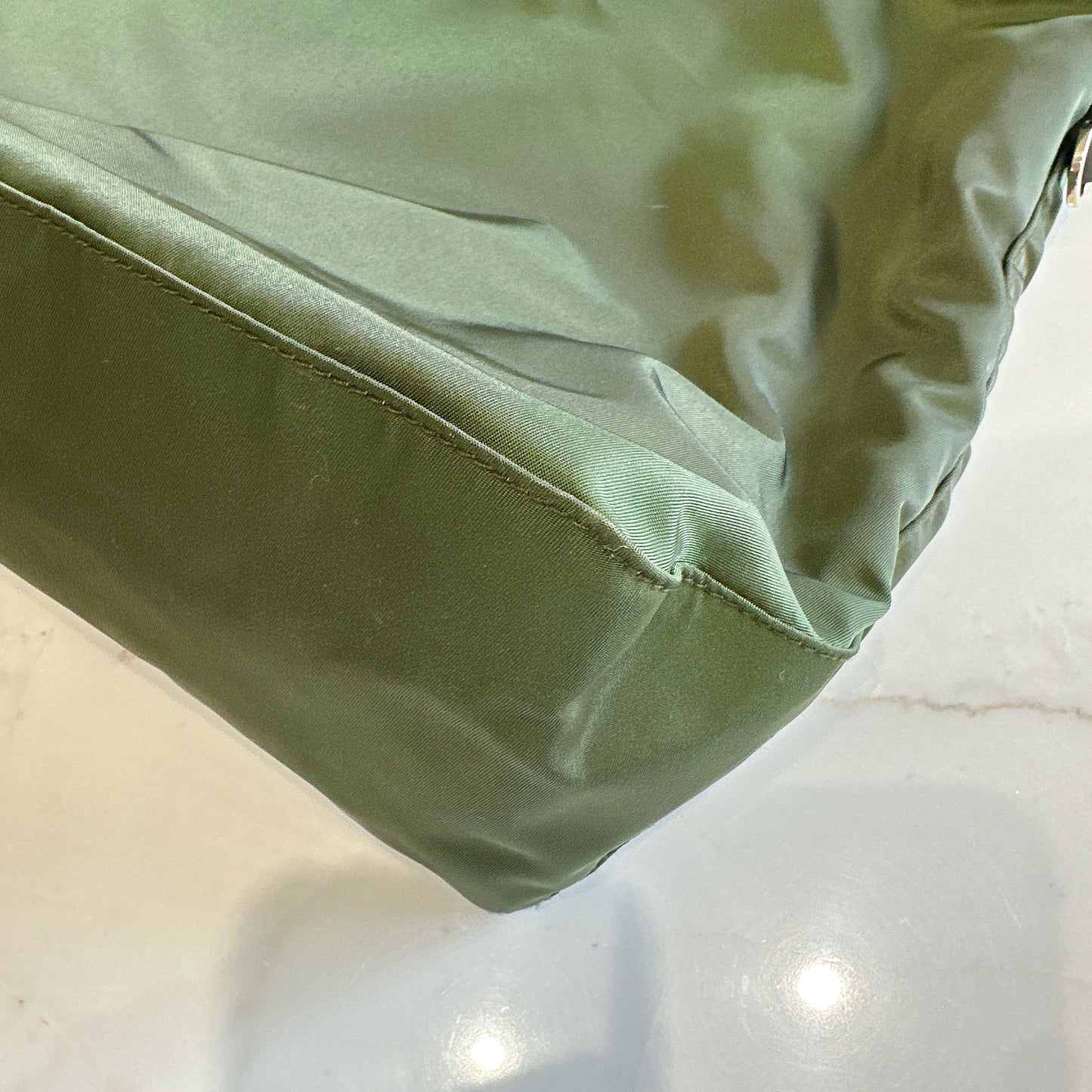 Prada Tessuto Nylon Tote Bag In Army Green
