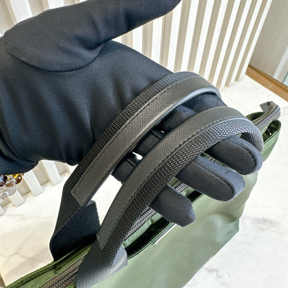Prada Tessuto Nylon Tote Bag In Army Green
