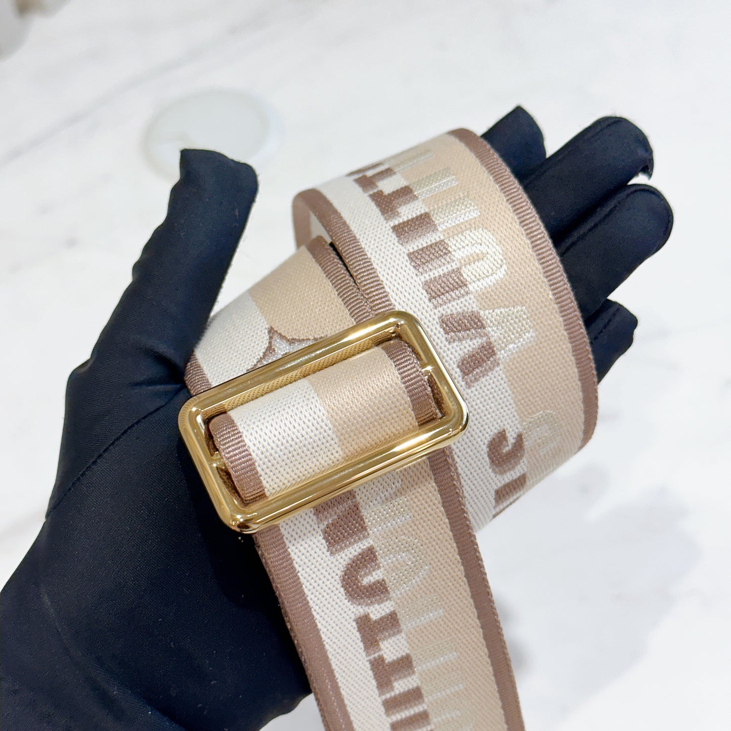 LV Bandouliere Strap Beige