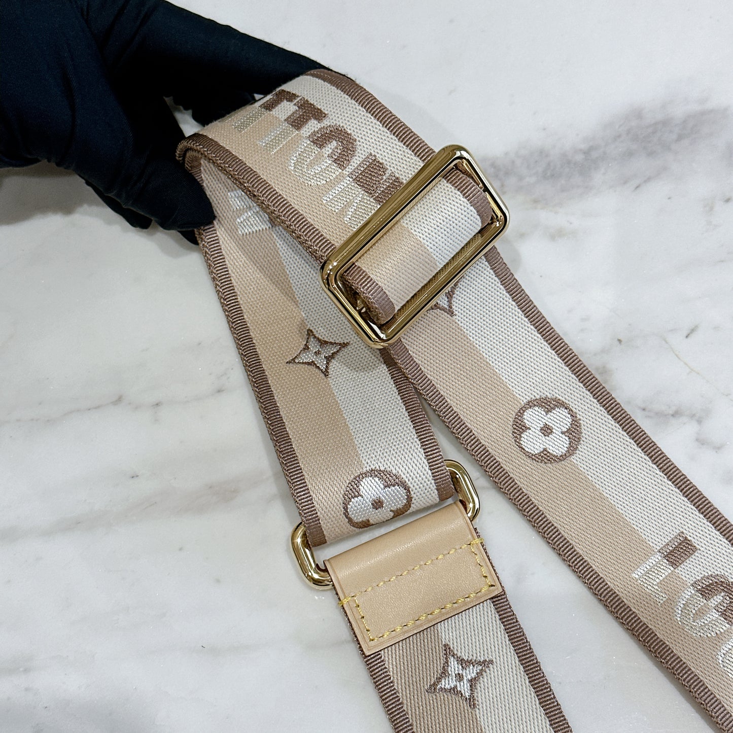 LV Bandouliere Strap Beige