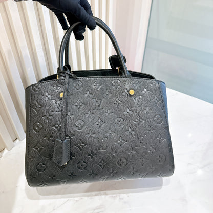 LV Montaigne MM in Black Empreinte Leather