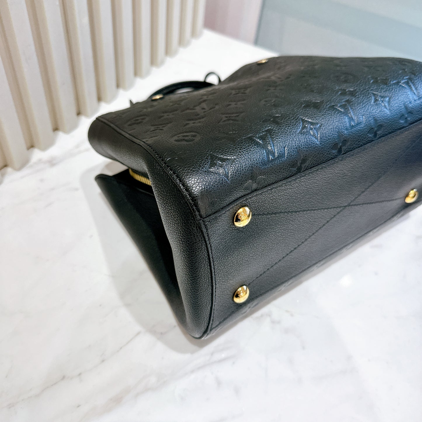 LV Montaigne MM in Black Empreinte Leather